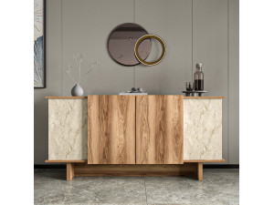 Aparador de madera "Diana" - 180 x 40 x 81 cm - Travertino 2
