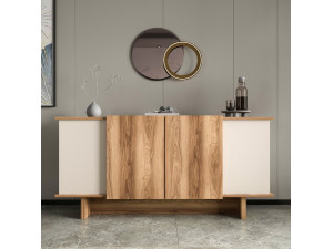 Aparador de madera "Diana" - 180 x 40 x 81 cm - Beige 2