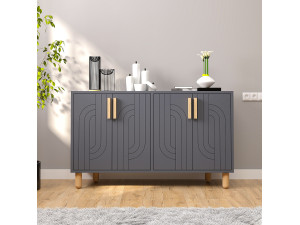 Aparador de madera "Rodney" - 120 x 30 x 74 cm - Gris antracita 2