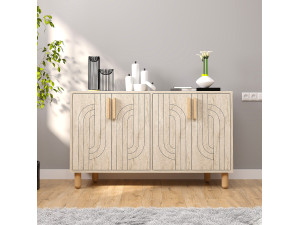Aparador de madera "Rodney" - 120 x 30 x 74 cm - Travertino 2