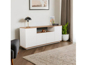 Aparador de madera "Arista" - 180 x 44 x 75 cm - Blanco 2
