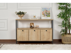 Aparador de madera "Solace" - 120 x 30 x 77 cm - Beige 2