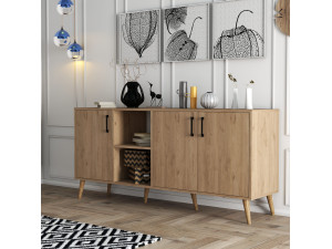 Aparador de madera "Exxen" - 180 x 45 x 80 cm - Marrón 2