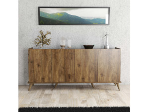 Aparador de madera "Elegante" - 180 x 45 x 80 cm - Marrón 2