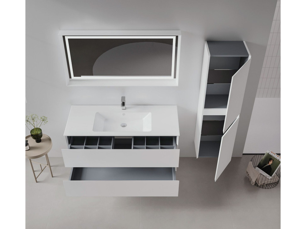 Mueble para lavabo «Nest 121 v2» - 121 x 51 x 55 cm - Blanco mate