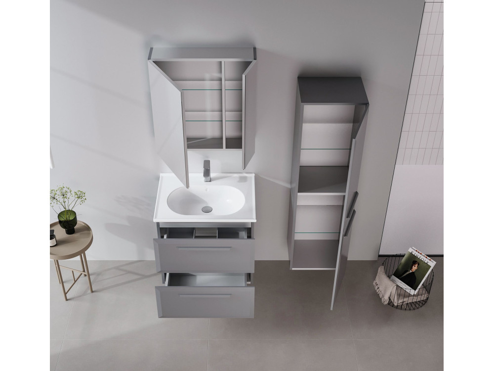 Armario de baño «Nuvola 40 v3» - 40 x 32 x 138 cm - Gris
