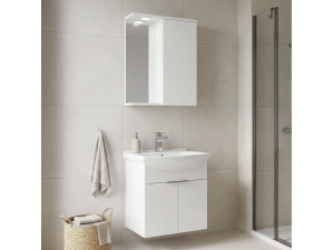 Conjunto de mueble con lavabo y espejo (2 piezas) «Purus 55» - 55 x 50 x 58 cm - Blanco 2