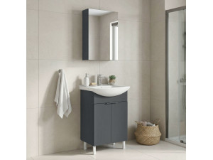 Conjunto de mueble con lavabo y espejo (2 piezas) «Purus 55» - 55 x 50 x 83 cm - Antracita mate 2