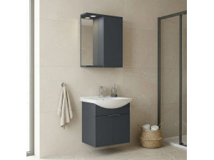 Conjunto de mueble con lavabo y espejo (2 piezas) «Purus 55» - 55 x 50 x 58 cm - Antracita mate 2