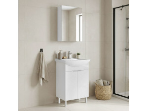 Conjunto de mueble con lavabo y espejo (2 piezas) «Purus 55» - 55 x 50 x 83 cm - Blanco 2