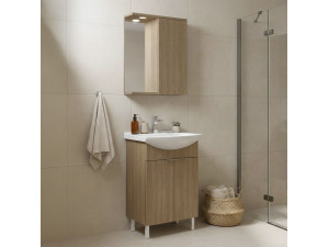 Conjunto de mueble con lavabo y espejo (2 piezas) «Purus 55» - 55 x 50 x 83 cm - Roble 2
