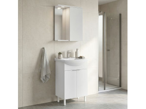 Conjunto de mueble con lavabo y espejo (2 piezas) «Purus 55» - 55 x 50 x 83 cm - Blanco 2
