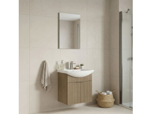 Conjunto de mueble con lavabo y espejo (2 piezas) «Purus 55» - 55 x 50 x 58 cm - Roble 2