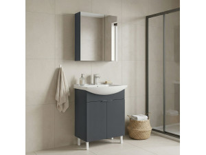 Conjunto de mueble con lavabo y espejo (2 piezas) «Purus 65» - 65 x 50 x 83 cm - Antracita mate 2