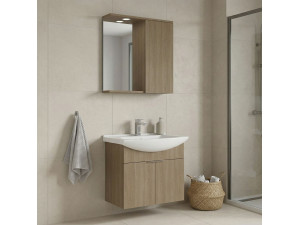 Conjunto de mueble con lavabo y espejo (2 piezas) «Purus 65» - 65 x 50 x 58 cm - Roble 2