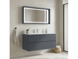 Conjunto de mueble con lavabo y espejo (2 piezas) «Nest 121 v2» - 121 x 51 x 55 cm - Antracita mate 2