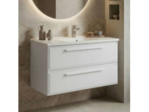 Mueble para lavabo «Nuvola 100 v2» - 100 x 50 x 62 cm - Blanco 2