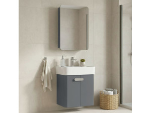 Conjunto de mueble con lavabo y espejo (2 piezas) «Orbit 55» - 55 x 38 x 62 cm - Gris 2