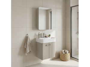 Conjunto de mueble con lavabo y espejo (2 piezas) «Orbit 55» - 55 x 38 x 62 cm - Mink 2