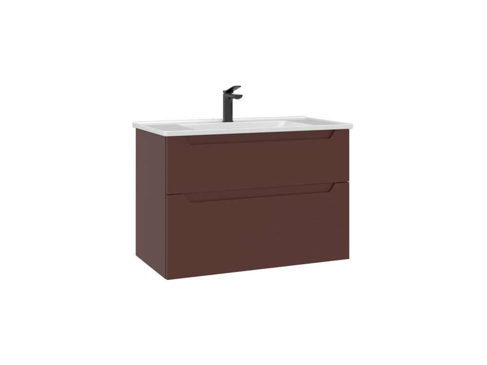 Mueble para lavabo «Messina 85 v2» - 85 x 45 x 55 cm - Rojo mate