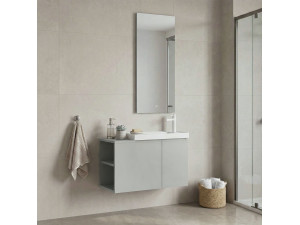 Conjunto de mueble con lavabo y espejo (2 piezas) «Ferla 80» - 80 x 22 x 45 cm - Cachemira mate 2