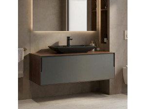 Mueble para lavabo «Craft 120» - 120 x 50 x 40 cm - Nogal / Antracita 2