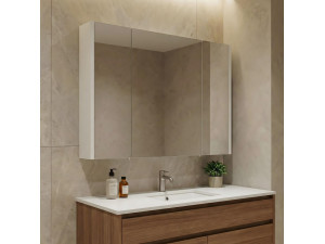 Mueble de baño con espejo «Arno 100» - 100 x 16 x 66 cm - Blanco 2