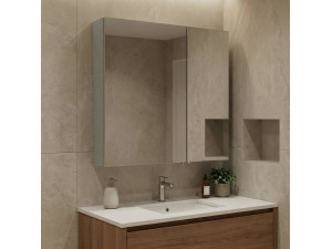 Mueble de baño con espejo «Bari 60» - 60 x 16 x 66 cm - Cachemira mate 2