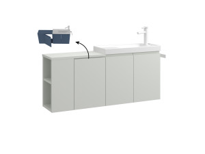 Mueble para lavabo «Ferla 110» - 110 x 22 x 45 cm - Mate Cashmere