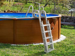 Escalera doble de piscina "Mario" con sistema de seguridad para niños 2