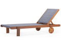 Tumbona de madera exótica Saigón - Maple - Crudo - Gris