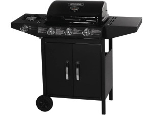 Barbacoa a gas  "Festa 4" - 4 quemadores (1 lateral) - 10.5kW - Negro