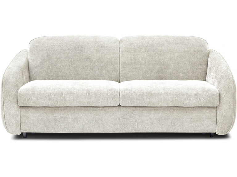 Sofá cama exprés "Laurie" en tejido texturizado - Cama de 140 cm - 3 plazas - Beige