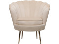 Sillón de terciopelo "Floria" - 75 x 68 x 77,5cm - Verde - Beige