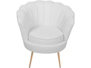 Sillón de terciopelo "Floria" - 75 x 68 x 77,5 cm - Blanco 2