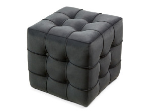 Puff de terciopelo "Lizbon" - 42 x 42 x 42 cm - Gris