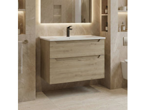 Mueble para lavabo «Messina 85 v2» - 85 x 45 x 55 cm - Roble 2