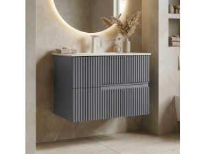 Mueble para lavabo «Moonlight 70 v2» - 71 x 51 x 51 cm - Gris mate 2