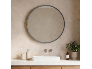 Espejo decorativo de madera «Moonlight 75 v2» - 75 x 7 x 75 cm - Gris mate 2