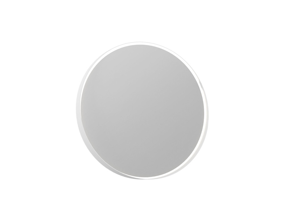 Espejo decorativo de madera «Moonlight 75 v2» - 75 x 7 x 75 cm - Blanco mate