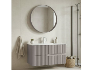 Conjunto de mueble con lavabo y espejo (2 piezas) «Moonlight 90 v2» - 91 x 51 x 51 cm - Matte Mink 2