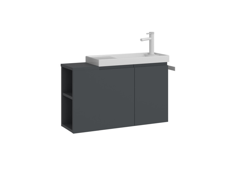 Mueble para lavabo «Ferla 80» - 80 x 22 x 45 cm - Antracita mate