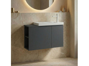 Mueble para lavabo «Ferla 80» - 80 x 22 x 45 cm - Antracita mate 2