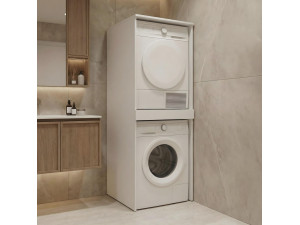 Mueble para lavadora «Linfa 70» - 70 x 73 x 193 cm - Blanco mate 2