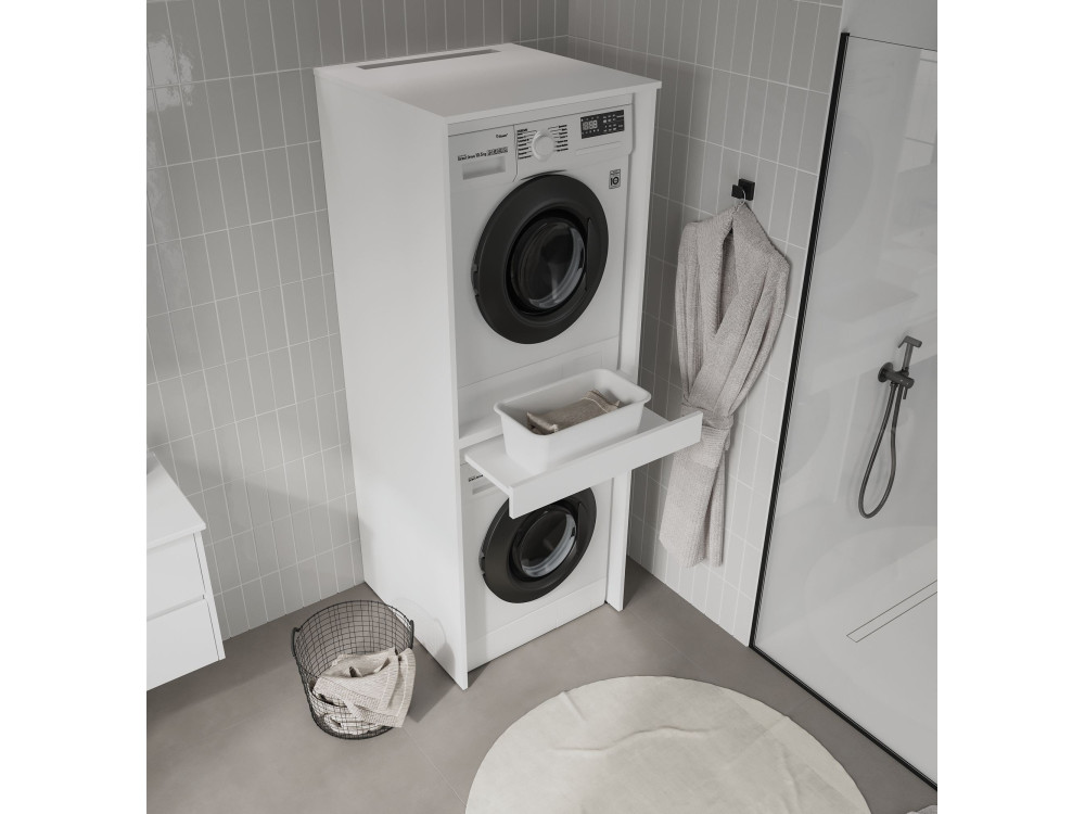 Mueble para lavadora «Linfa 70» - 70 x 73 x 193 cm - Blanco mate