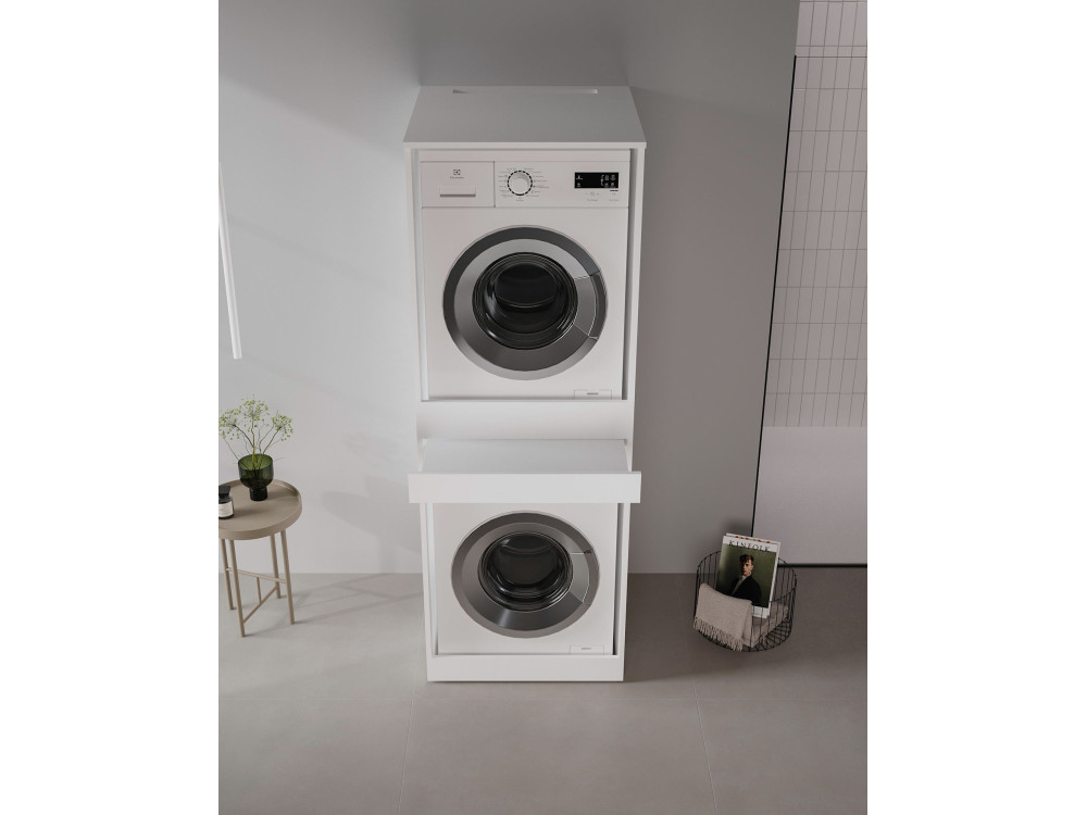 Mueble para lavadora «Linfa 70» - 70 x 73 x 193 cm - Blanco mate