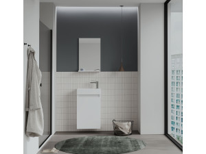 Conjunto de mueble con lavabo y espejo (2 piezas) «Conza 45» - 45 x 26 x 75 cm - Blanco 2