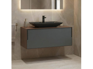 Mueble para lavabo «Craft 100» - 100 x 50 x 40 cm - Nogal / Antracita 2