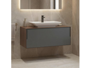 Mueble para lavabo «Craft 100» - 100 x 50 x 40 cm - Nogal / Antracita 2