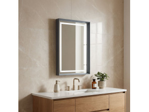 Espejo decorativo de madera «Craft 60 x 90 v2» - 60 x 10 x 90 cm - Antracita mate 2